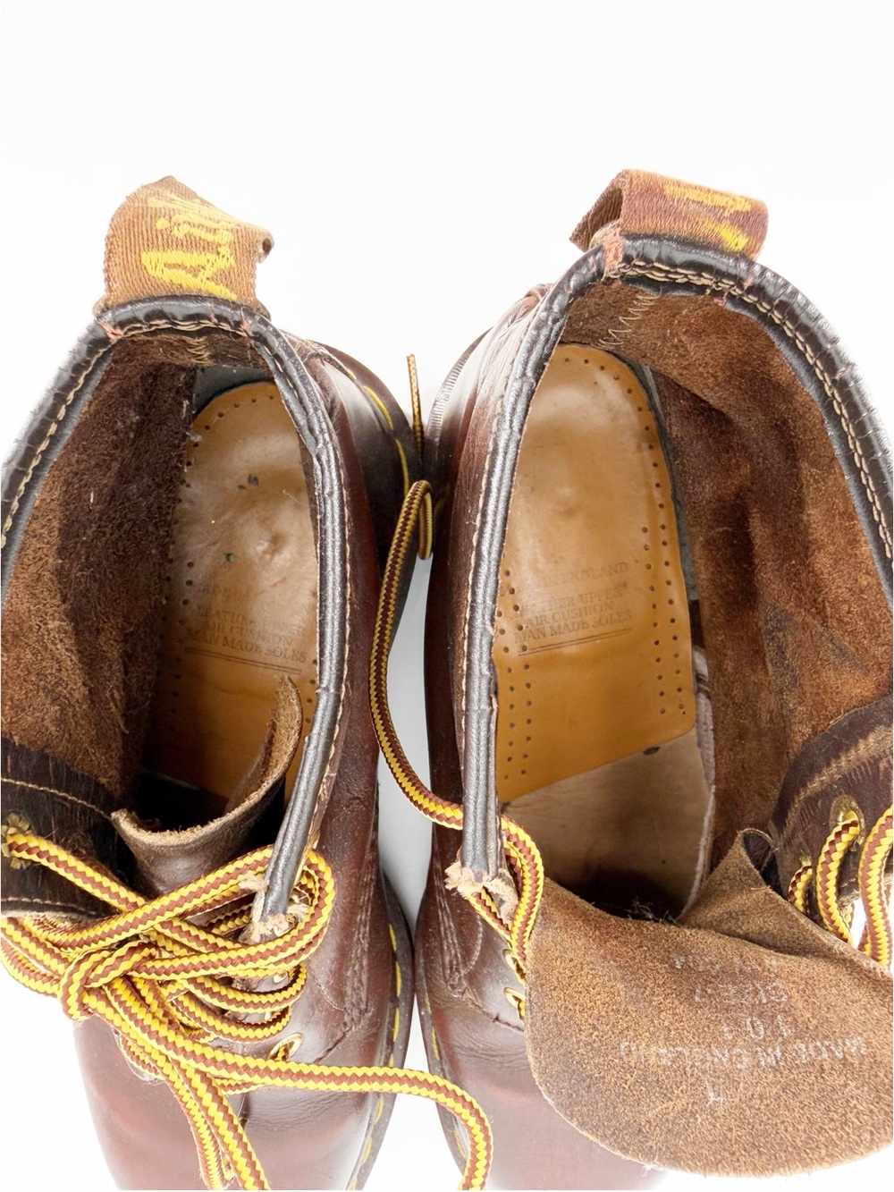 Vintage 90s Dr Martens Brown Boots Made in England Doc Martens AW004 - Picture 10 of 12